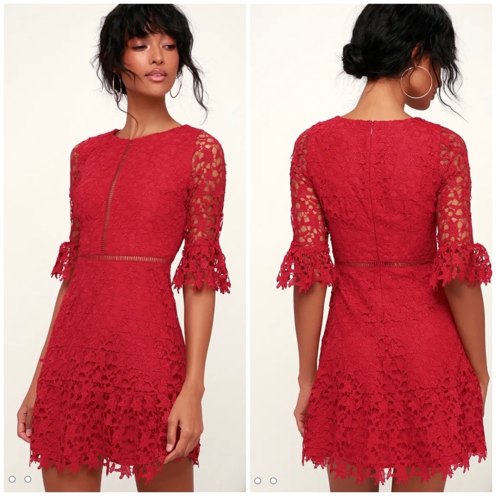 BB Dakota Red Lace Dress